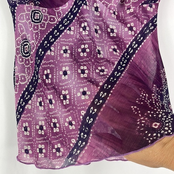 IZ Byer sleeveless sheer boho vibrant top Sz S - Picture 8 of 11